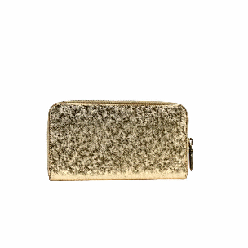 Zip Around Wallet Saffiano Leather Long - L'UXE LINK