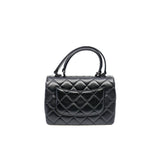 thumbnail small trendy cc flap bag with top handle  so black lambskin