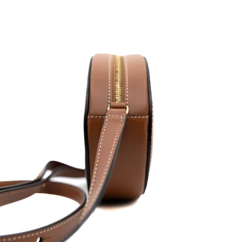 Crossbody Oval Purse Cuir Triomphe In Smooth Calfskin Tan
