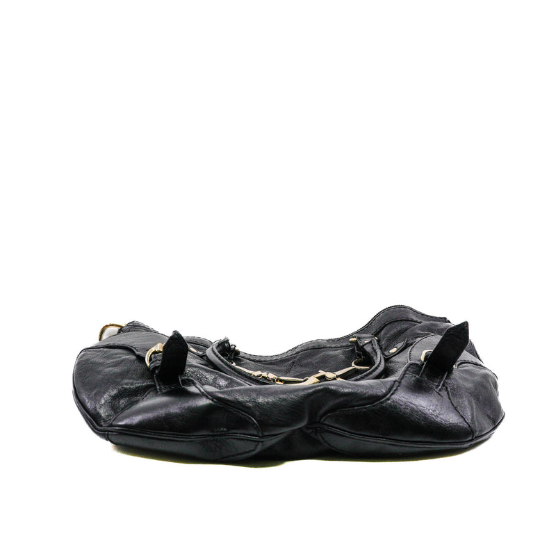 tote in leather black - L'UXE LINK