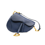 thumbnail medium saddle bag with strap in calfskin blue ghw 2020
