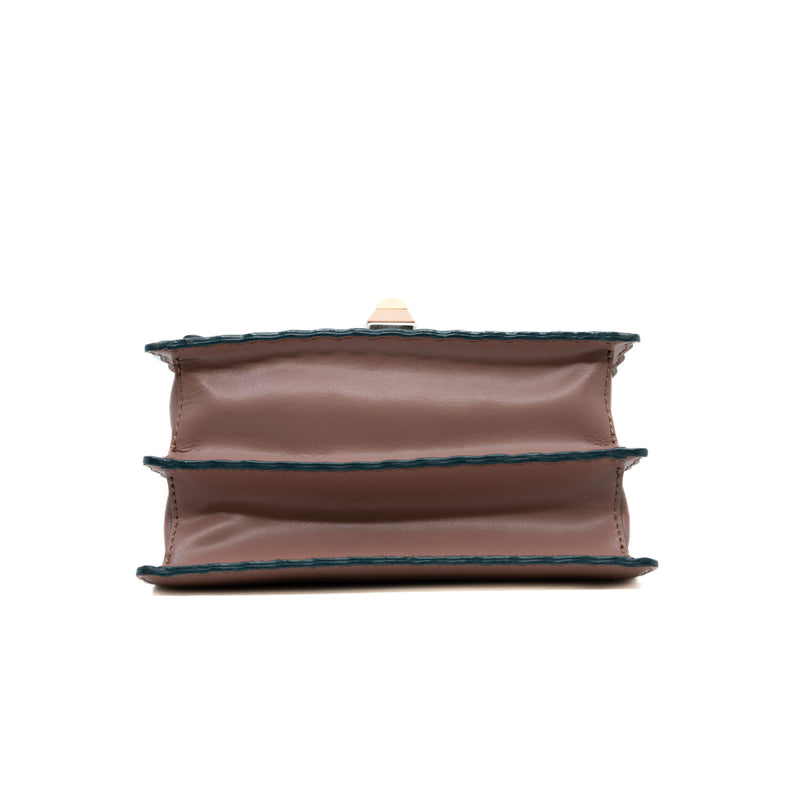 Small Kan I Nude Pink Calfskin Scalloped Studded Shoulder Bag - L'UXE LINK