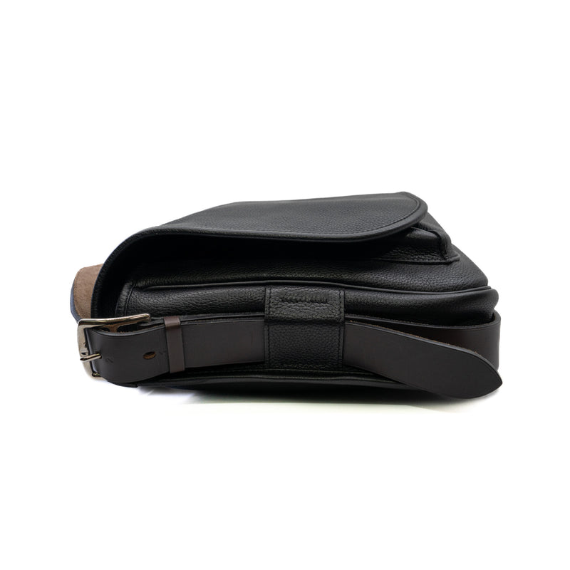 Barda 35 Togo Leather Bag Black PHW R Stamp - L'UXE LINK