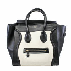 LUGGAGE BAG MICRO  LEATHER WHITE BLACK GHW - L'UXE LINK