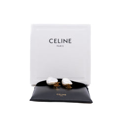 celine triomphe pearl pandent earring with x in ghw - L'UXE LINK