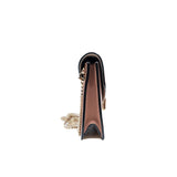 thumbnail valextra iside peonia clutch with chain in leather pink ghw