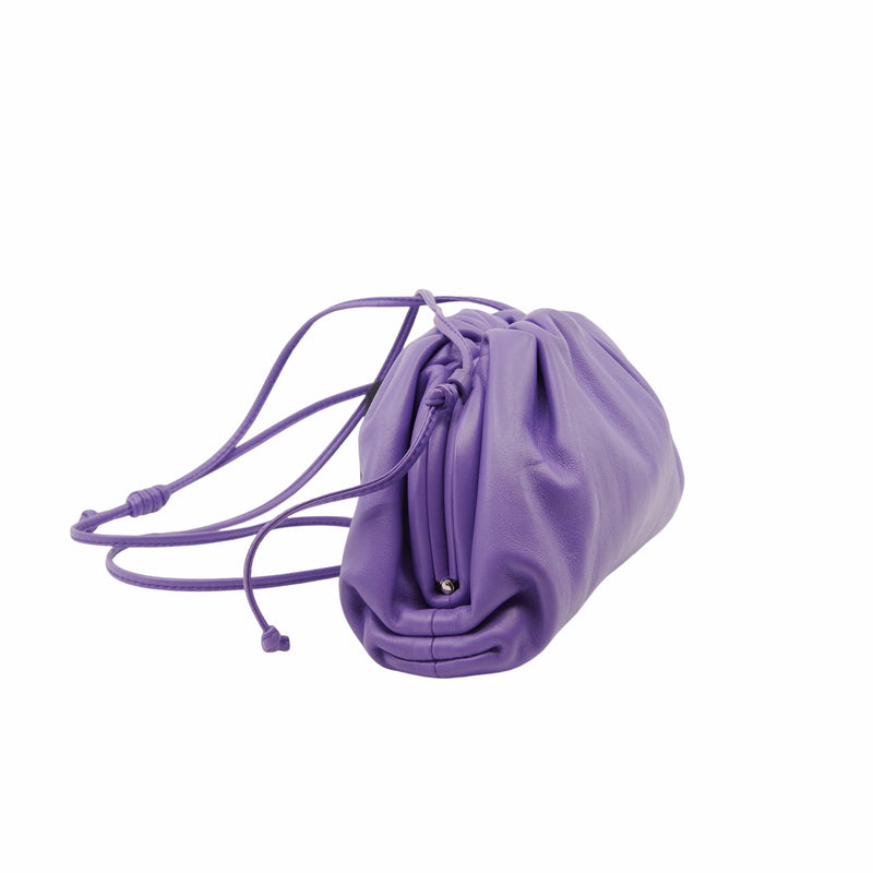 POUCH SMALL LEATHER purple