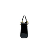 thumbnail mini lady dior in black patent ghw