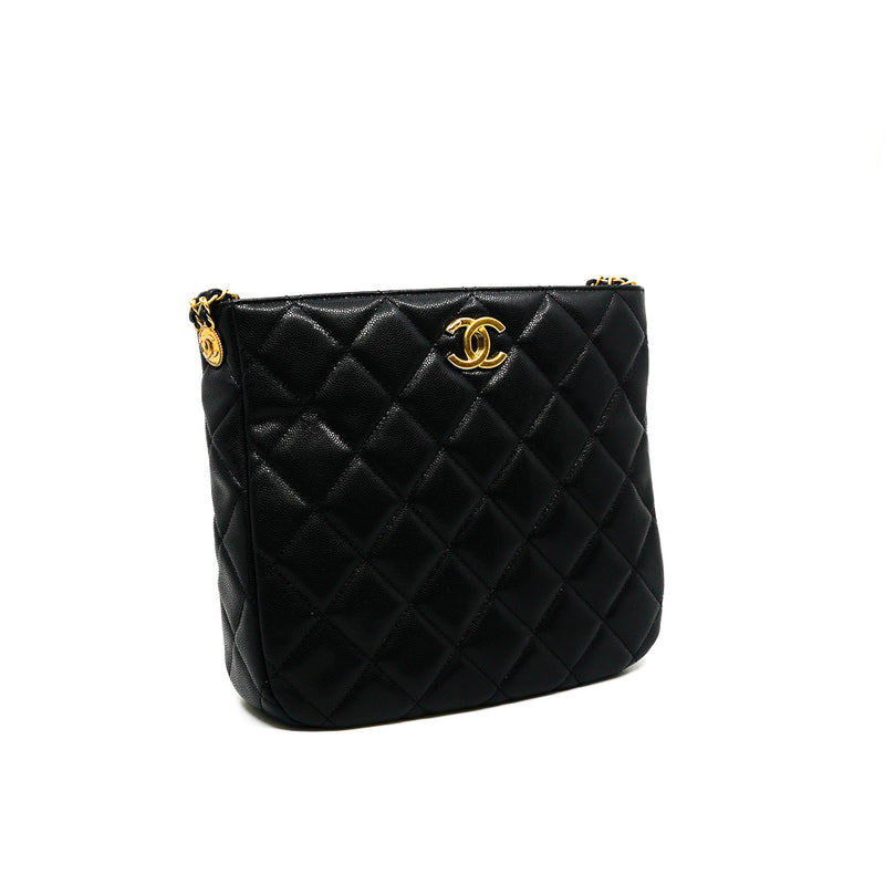 22A Twist Your Buttons In Black Caviar Leather Hobo Shoulder Bag GHW Seri XK96XXXX - L'UXE LINK