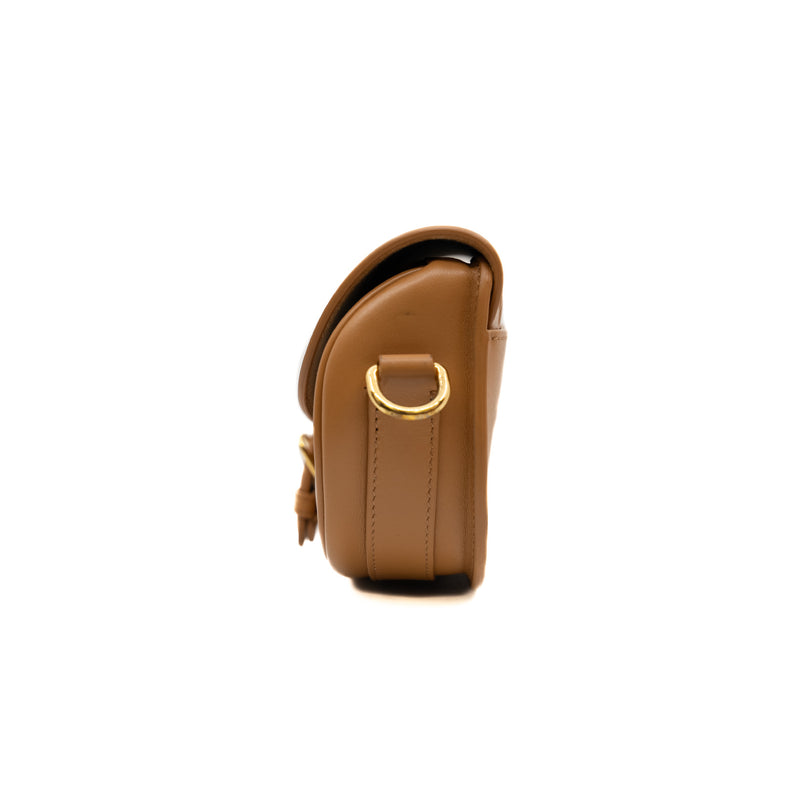 Bobby East-West Camel Box Calfskin Bag GHW