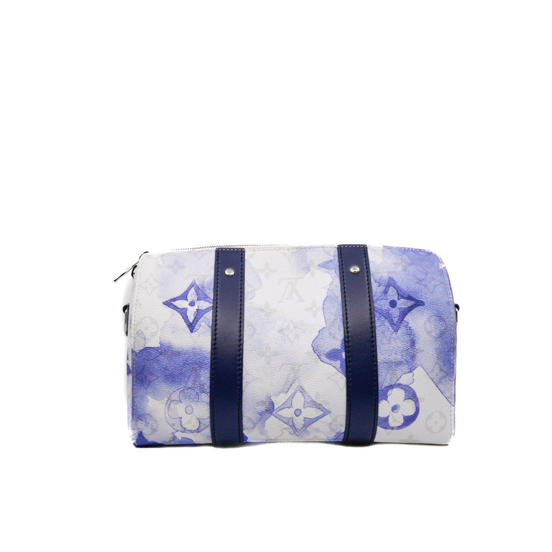 City Keepall Monogram Watercolor Blue Canvas Phw 2021 with Strap