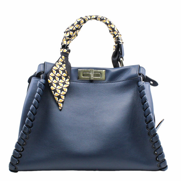 peekaboo medium navy with twilly and strap PHW