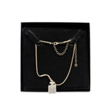 thumbnail crystal CC perfume bottle necklace gold PHW