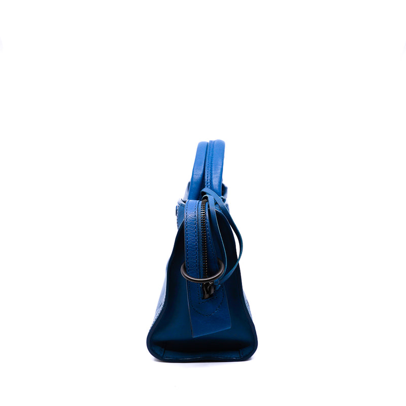 mini city in swift leather blue ruthenium hw - L'UXE LINK