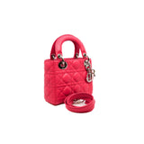 thumbnail lady dior mini in hotpink lambskin phw
