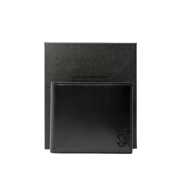 Tiny Cassandre East/West Black Leather Wallet - L'UXE LINK