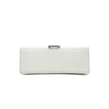 thumbnail small hourglass in white Croc-Embossed calfskin phw