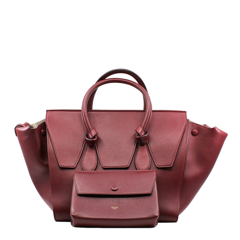 Tie Knot Taille Moyenne Cuir Tote Bag red - L'UXE LINK