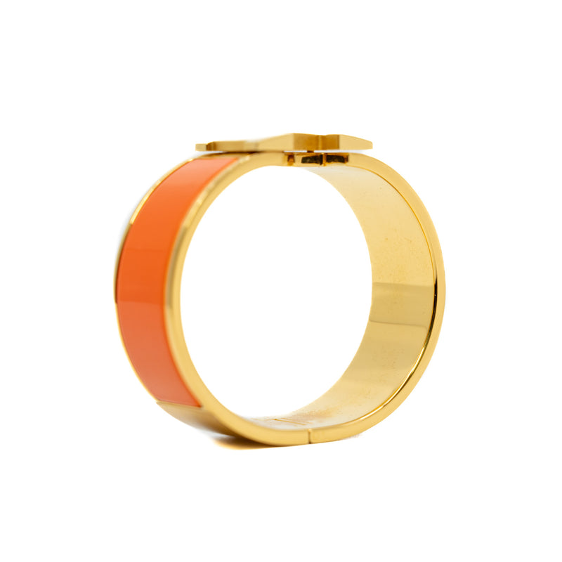 Enamel Orange/Gold Clic Clac H Bracelet