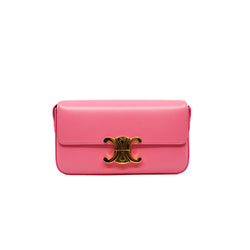 Shoulder Bag Claude In Shiny Calfskin Rose - L'UXE LINK