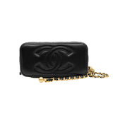 thumbnail long vanity case with crush in lambskin black #CJCAXXXX