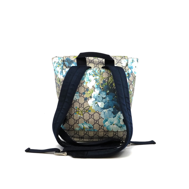 Gg Blooms Supreme Small Backpack in Blue