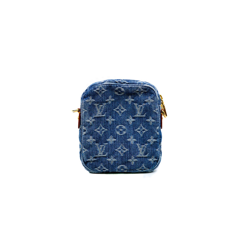 bolsa fairfax pochette in monograma denim ghw microchip