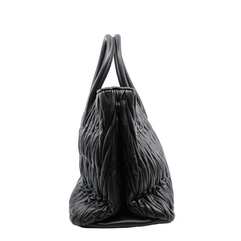 tote lambskin black - L'UXE LINK