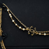 thumbnail 24k long sweater necklace cc logo with pearl ghw