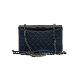 thumbnail quilted flap bag in navy/black lambskin phw seri23