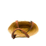 thumbnail Small Basket in Raffia/Calfskin brown PHW
