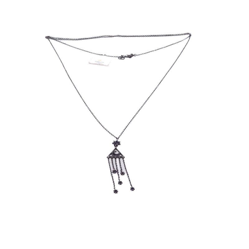 Extra Long Pewter Celestial Astrology Lariat Necklace