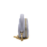 thumbnail heart with top handle bag in purple leather ghw