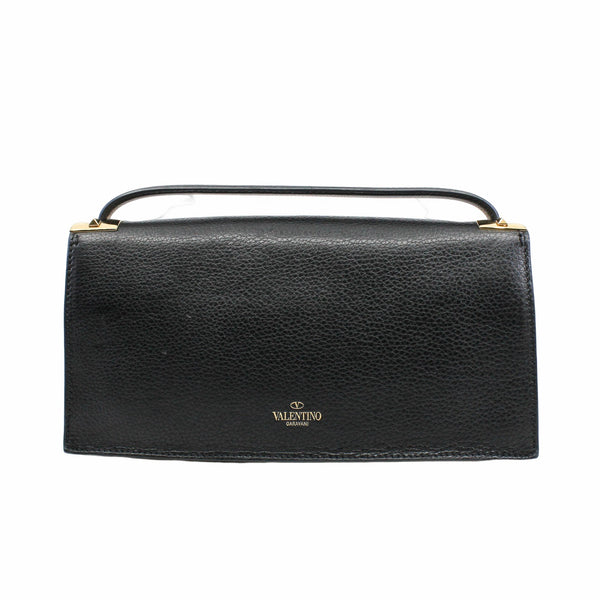 clutch bag leather black ghw