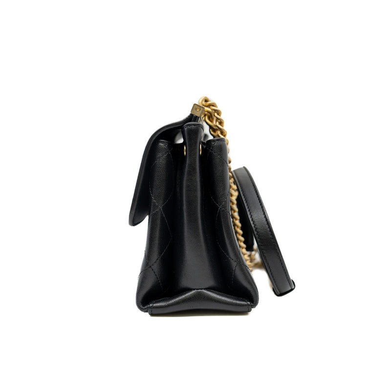 flap bag in lambskin black ghw 2018