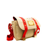 thumbnail pm antigua buzzes messenger bag in beige/red fabric ghw