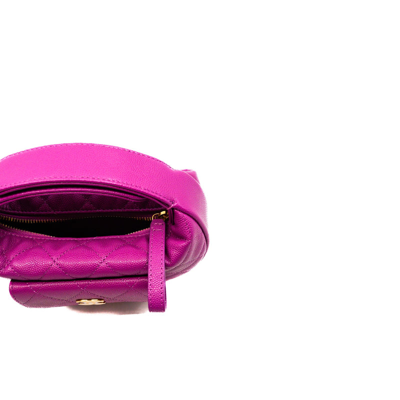 Quilted polly in purple caviar leather bag