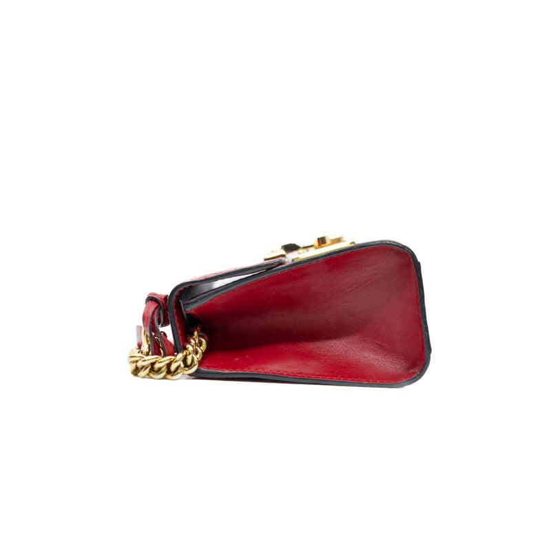Small GG Padlock Shoulder Bag Red GHW