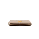 thumbnail short wallet in beige leather - L'UXE LINK