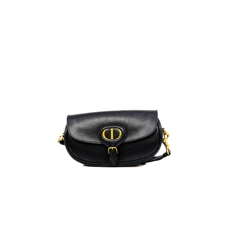 small bobby bag with strap in calfskin black ghw 2021