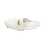 thumbnail oz mules in leather white phw #37.5