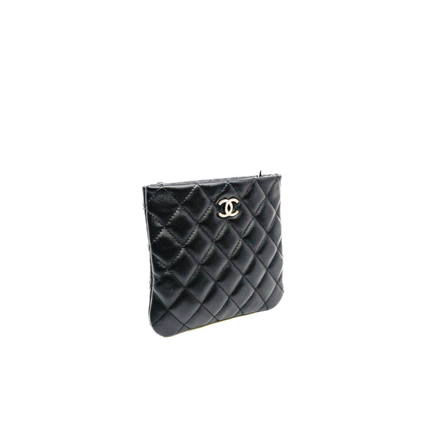 quilted crossbody bag in black lambskin phw seri29