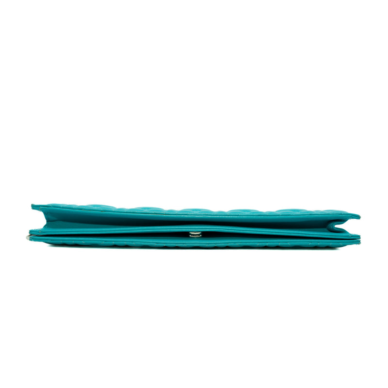 Cannage Lambskin Lady Dior Aqua Green Clutch 2014 (No Chain Strap) - L'UXE LINK