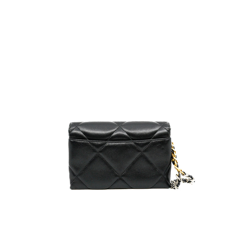 19 Bag In Black Lambskin Quilted Flap Clutch Multi Hardware Seri 31 - L'UXE LINK