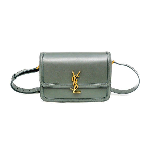 medium solferino satchel in calfskin dark green ghw 2020