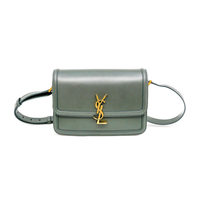 medium solferino satchel in calfskin dark green ghw 2020