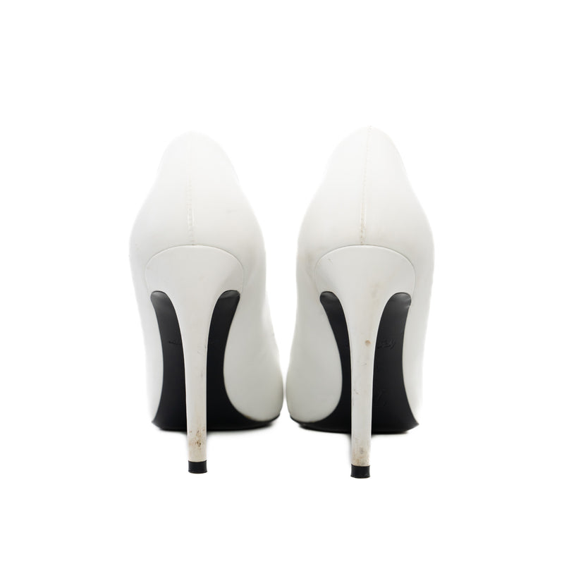 Heels Pumps Leather White/Black Size 35.5 - L'UXE LINK