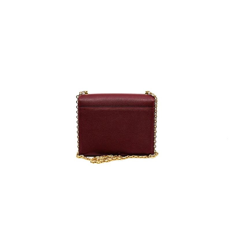 mini verrou chain bag wine red goat leather ghw D stamp