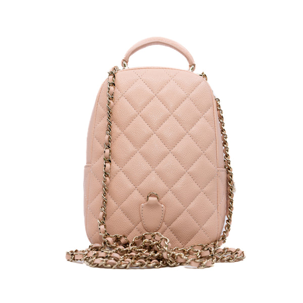 24C Caviar Mini Backpack/Crossbody Bag Light Pink GHW #XPA