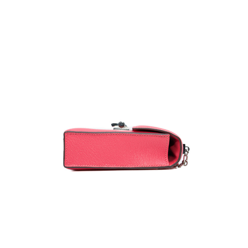 Verrou Chaine Mini Bag in Chevre Mysore 8W Rose Azalee Phw Stamp A - L'UXE LINK